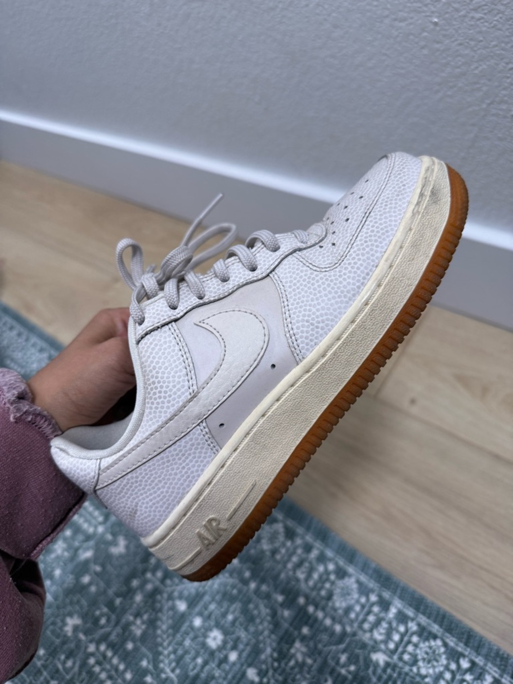 Nike Airforce1 Sneaker - White Upper with Gum Outsole